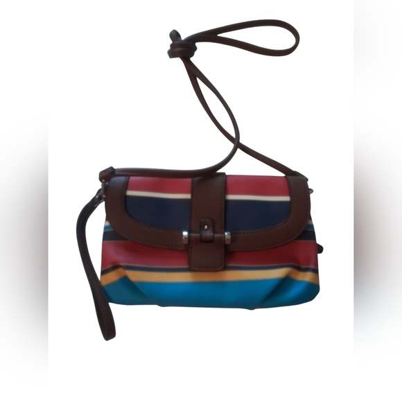 Chaps Striped Multicolor Crossbody Bag - Picture 12 of 16